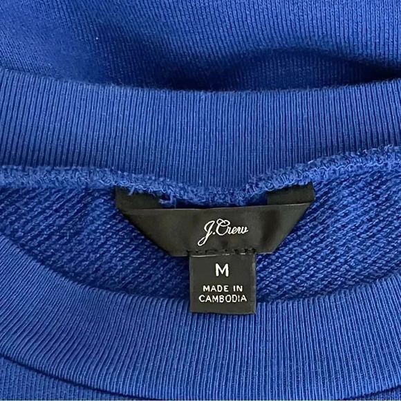 J Crew Crewneck LOVE Sweatshirt Size Medium Long Sleeve Graphic Blue Like New - Picture 7 of 8